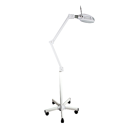 Samostojeća kozmetička LED lupa EURIDIKA+ s fleksibilnom rukom i kotačićima