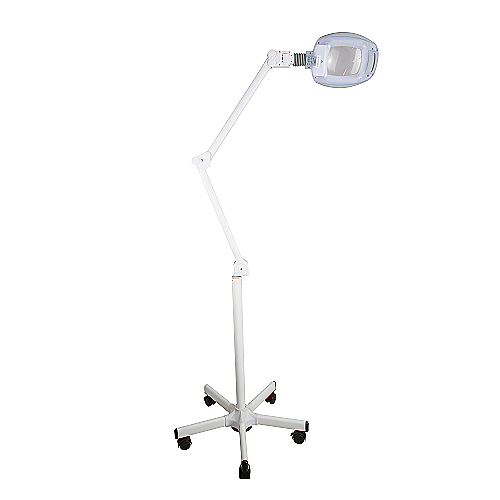 Samostojeća kozmetička LED lupa EURIDIKA+ s fleksibilnom rukom i kotačićima