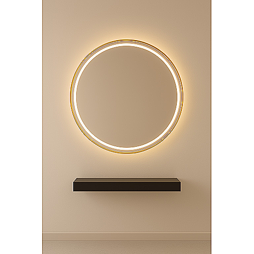 Frizersko ogledalo Oviedo zlatni okvir ovalno zidno ogledalo