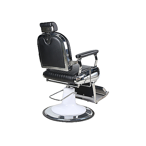 Barber stolica Leon – crna profesionalna frizerska stolica s metalnom bazom