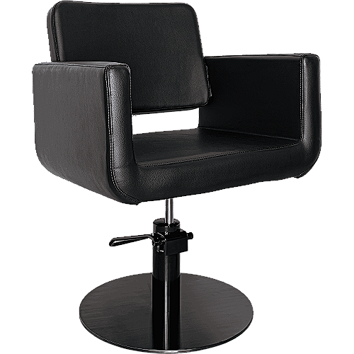 Frizerska stolica Venezia s hidrauličkom bazom i crnom eko kožom