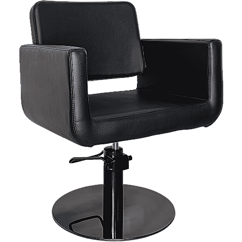 Frizerska stolica Venezia s hidrauličkom bazom i crnom eko kožom
