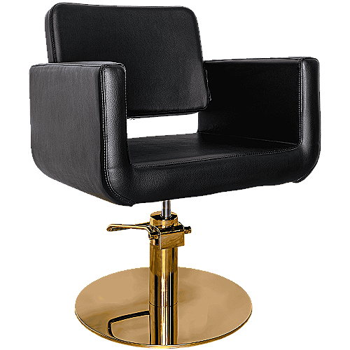 Frizerska stolica Venezia s hidrauličkom bazom i crnom eko kožom