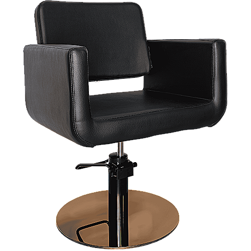 Frizerska stolica Venezia s hidrauličkom bazom i crnom eko kožom