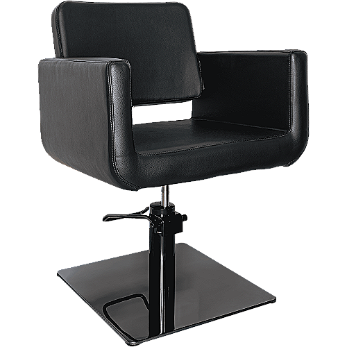 Frizerska stolica Venezia s hidrauličkom bazom i crnom eko kožom