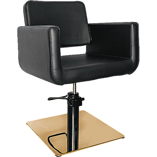 Frizerska stolica Venezia s hidrauličkom bazom i crnom eko kožom