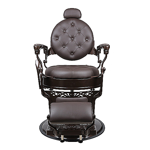 Barber stolica Royal BA – smeđa čelična stolica s kožnom presvlakom