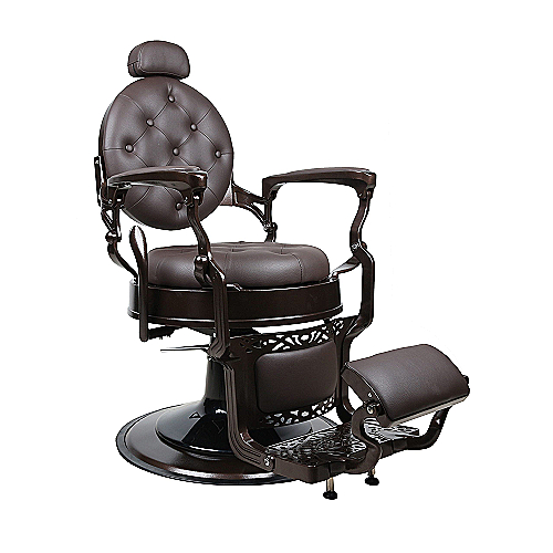 Barber stolica Royal BA – smeđa čelična stolica s kožnom presvlakom