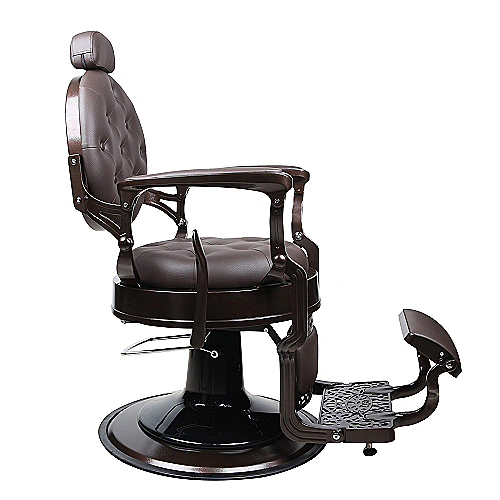 Barber stolica Royal BA – smeđa čelična stolica s kožnom presvlakom