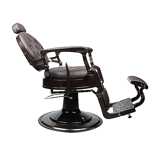 Barber stolica Royal BA – smeđa čelična stolica s kožnom presvlakom