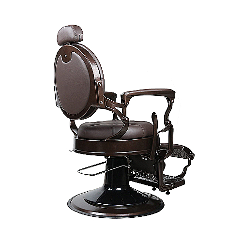 Barber stolica Royal BA – smeđa čelična stolica s kožnom presvlakom