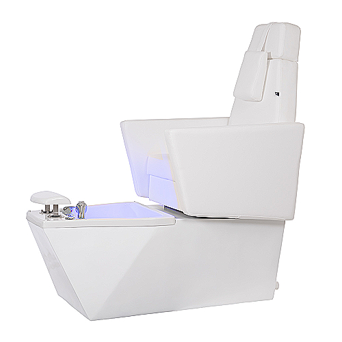 ARHIMED pedikerska fotelja s LED whirlpool kadom i bijelom PU presvlakom