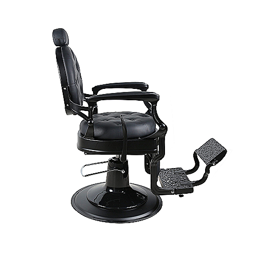 Barber stolica Royal Black – čelična konstrukcija s crnom kožnom presvlakom