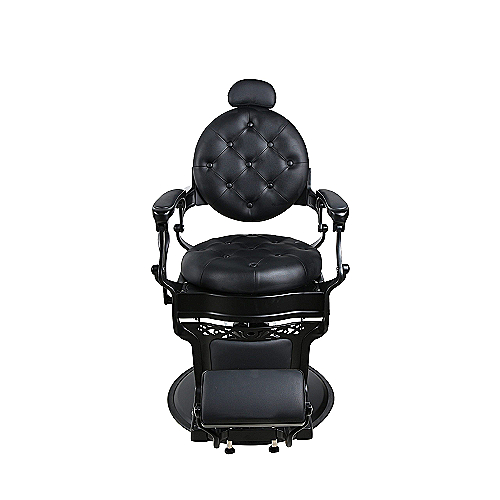 Barber stolica Royal Black – čelična konstrukcija s crnom kožnom presvlakom