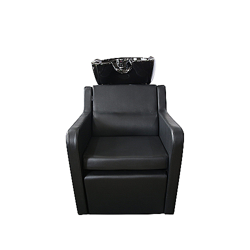 Glavoper Ancona s crnom frizerskom stolicom i keramičkim umivaonikom