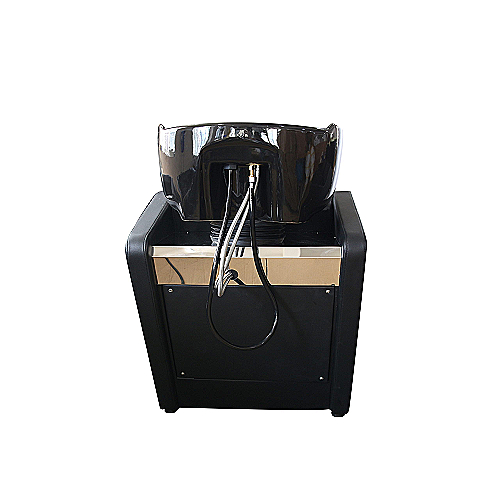 Glavoper Ancona s crnom frizerskom stolicom i keramičkim umivaonikom