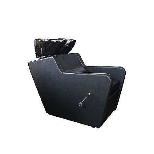 Glavoper Ancona s crnom frizerskom stolicom i keramičkim umivaonikom