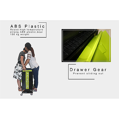 Frizerska kolica X11-A crna s pet ladica i bočnim držačima