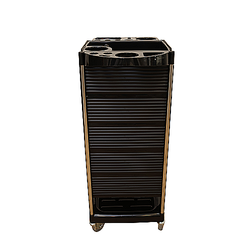 Frizerska kolica X8-2 crna s četiri ladice i radnom površinom